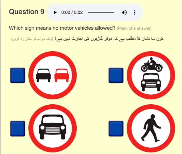 Theory Test Pro Question